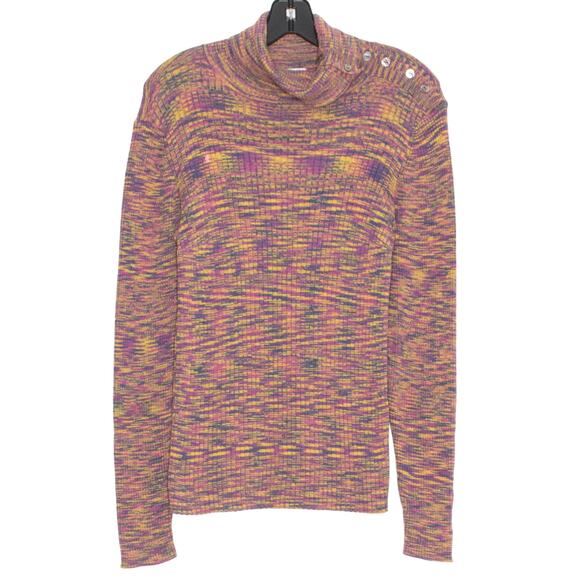 Sundance Sweater Turtleneck Space Dye Y2K Ribbed Colorful Retro Cozy Size Large - Picture 1 of 6